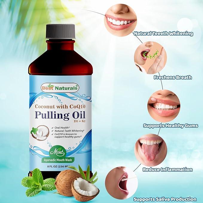 Best Naturals Coconut Oil Pulling with Vitamin D3, E, K2 & COQ10-8 Fl   shopbestnaturals.com