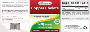 Best Naturals Copper Chelate 6 mg per Serving- 360 Tablets