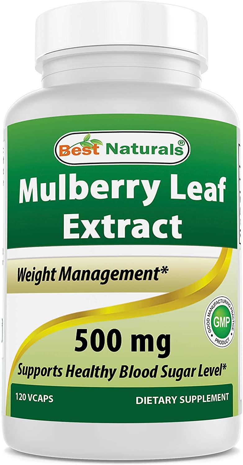 Best Naturals Mulberry Leaf Extract 500 mg 120 Vegetarian Capsules