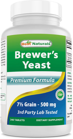 Best Naturals Brewers Yeast 7-1/2 Grains  1000 mg 240 Tablets - shopbestnaturals.com