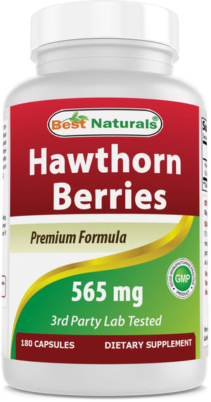 Best Naturals Hawthorn Berries 565 mg 180 Capsules - shopbestnaturals.com