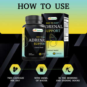 Best Naturals Day-to-Day Adrenal Support Supplements - 90 Veg Capsules - Made with Ashwagandha, L-Tyrosine, Magnesium, Rhodiola & Holy Basil & Bioperine