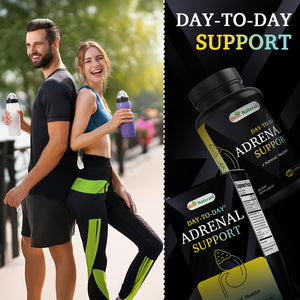 Best Naturals Day-to-Day Adrenal Support Supplements - 90 Veg Capsules - Made with Ashwagandha, L-Tyrosine, Magnesium, Rhodiola & Holy Basil & Bioperine