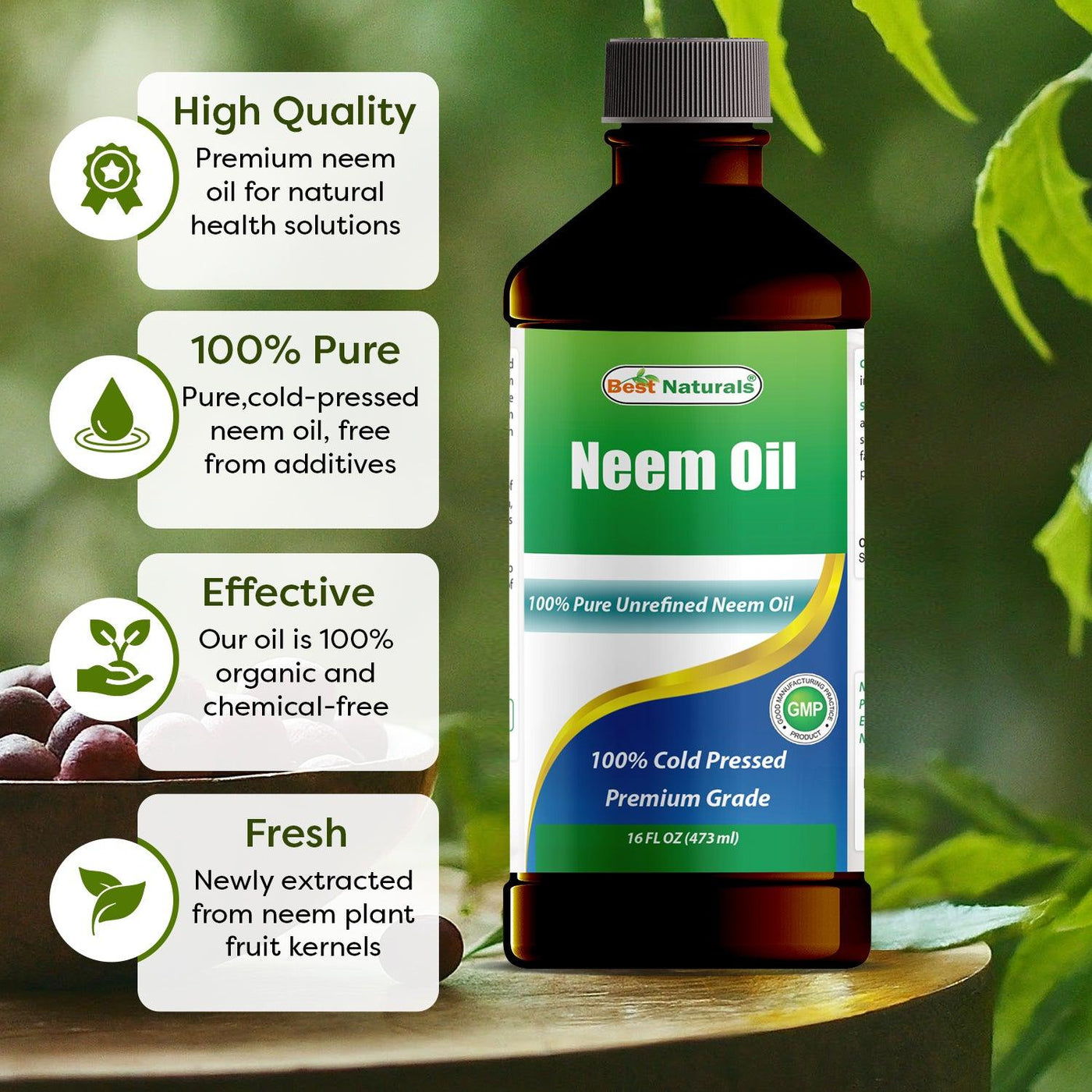 best neem oil for indoor plants Best Naturals 100% Pure Neem Oil, 100% Cold Pressed and Unrefined