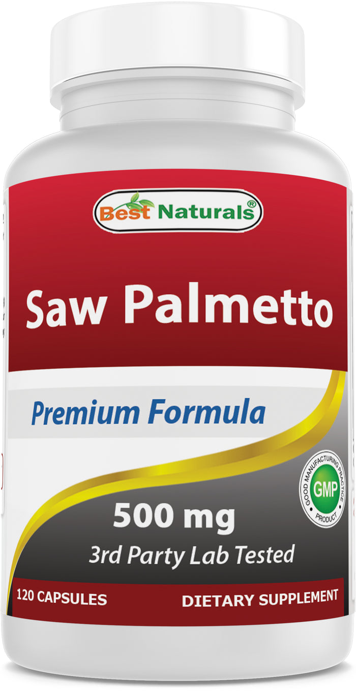 Best Naturals Saw Palmetto 10:1 Extract Prostate Supplements for Men - 120 Capsules - Made with Pygeum Bark 4:1 Extract & Pumpkin Seed Powder