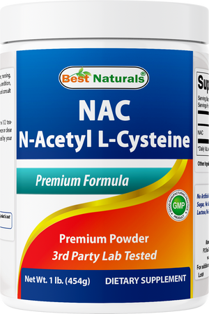 Best Naturals NAC (N-Acetyl L-Cysteine) Premium Pure Powder – 1 LB – Gluten Free.
