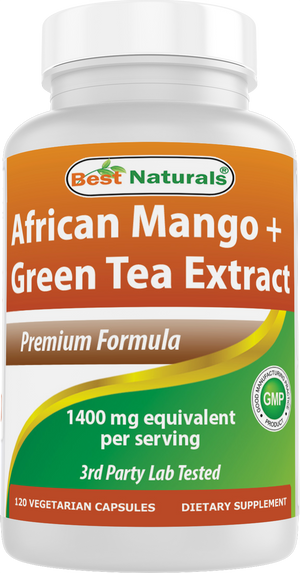 Best Naturals African Mango with Green Tea 1400 mg per Serving - 120 Vegetarian Capsules