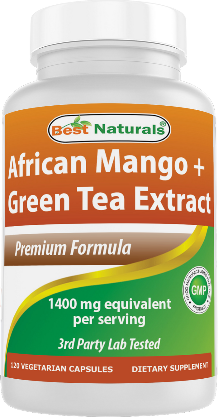 Best Naturals African Mango with Green Tea 1400 mg per Serving - 120 Vegetarian Capsules