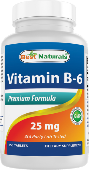 Best Naturals Vitamin B6 Tablet, 100 mg, 250 Count