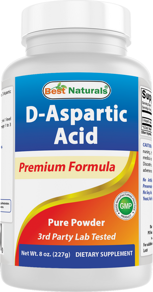 Best Naturals D-Aspartic Acid Pure Powder - Testosterone Booster - 8 OZ