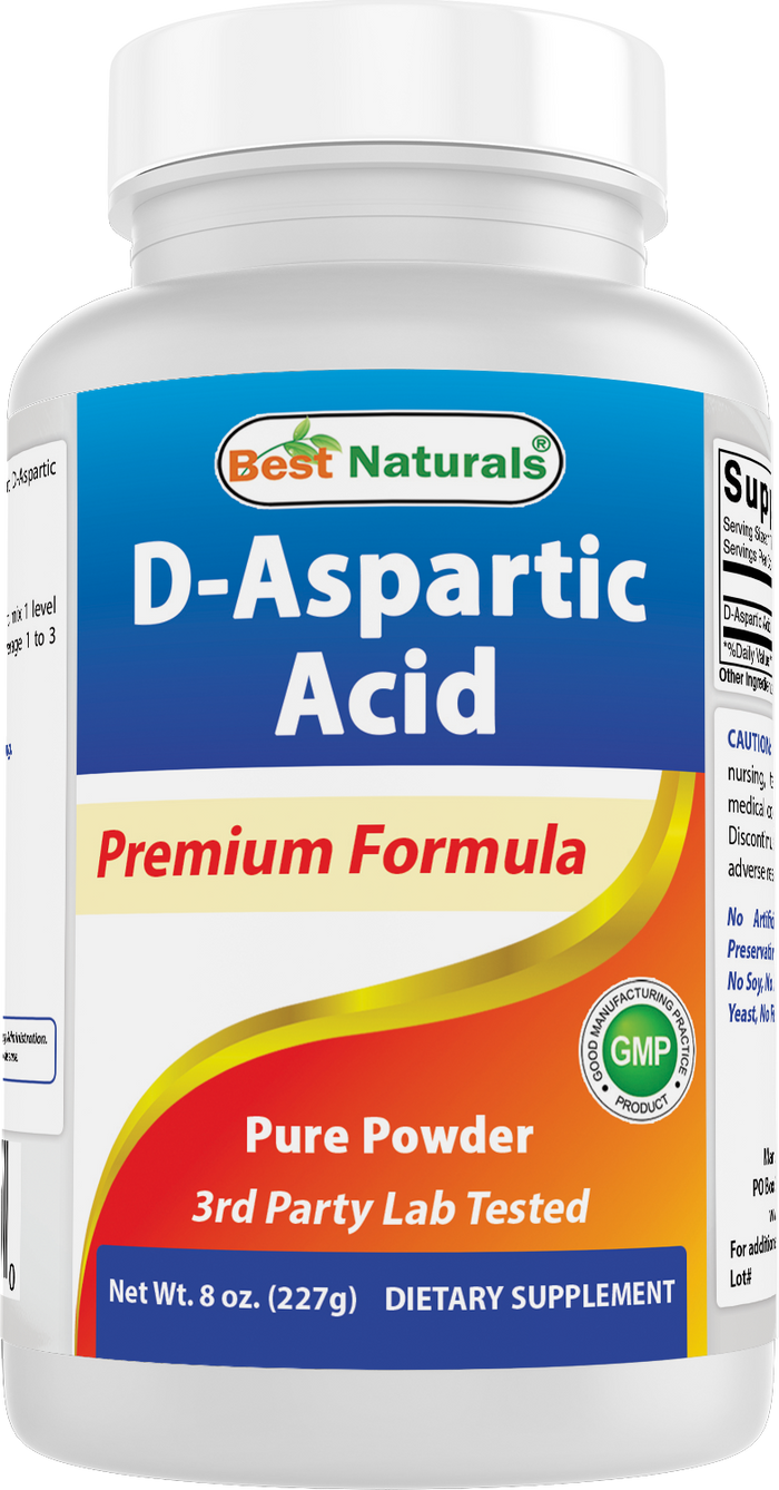 Best Naturals D-Aspartic Acid Pure Powder - Testosterone Booster - 8 OZ