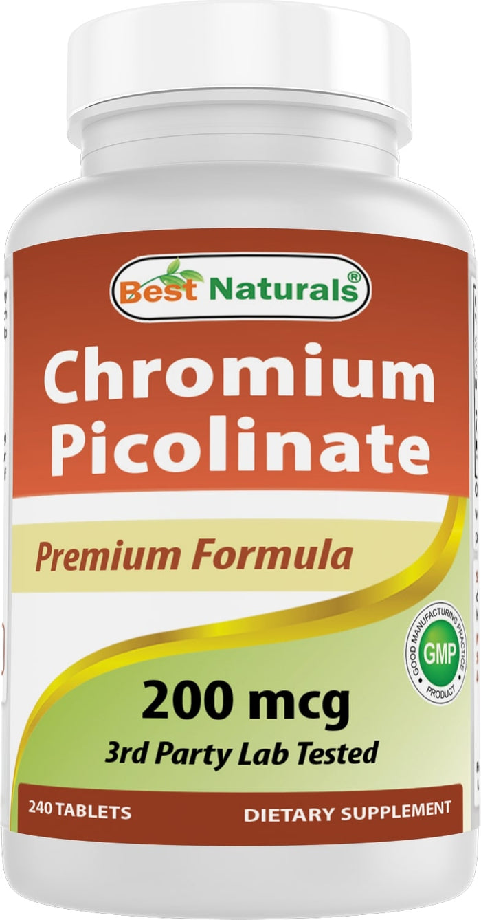 Best Naturals Chromium Picolinate 200 mcg 240 Tablets