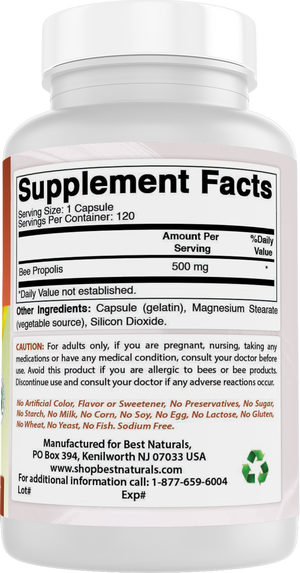 Best Naturals Bee Propolis 500 mg 120 Capsules