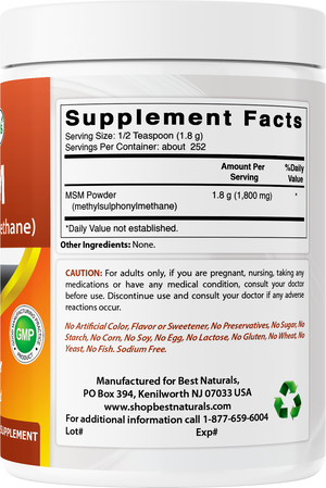 Best Naturals MSM 1 Lb Pure Powder