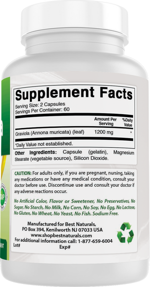 Best Naturals Graviola 600 mg 120 Capsules