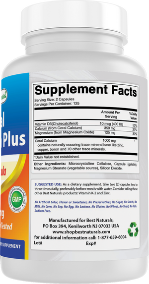 Best Naturals Coral Calcium Plus 250 Capsules