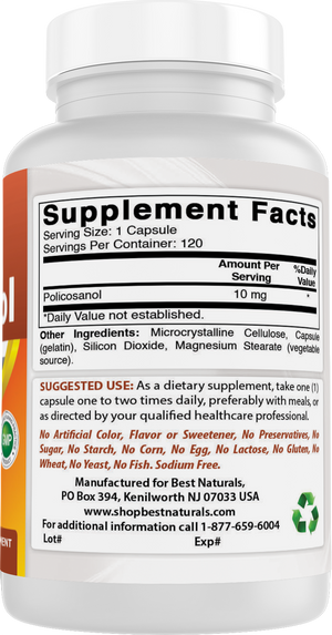 Best Naturals Policosanol 10 mg 120 Capsules