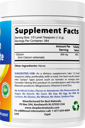 Best Naturals Calcium Carbonate 1 Lb Powder
