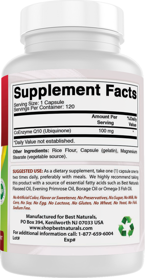 Best Naturals CoQ10 100 mg 120 Capsules