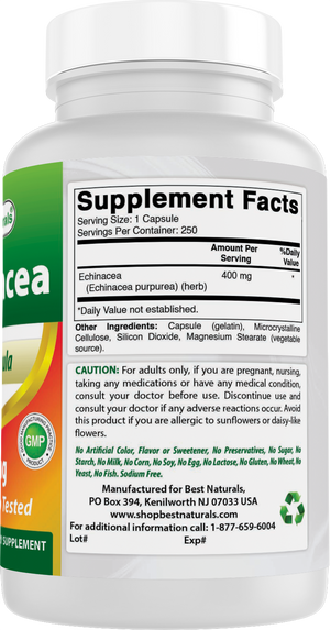 Best Naturals Echinacea 400 mg 250 Capsules