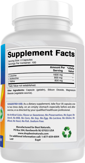 Best Naturals BCAA 800 mg 400 Capsules