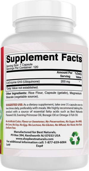 Best Naturals CoQ10 200 mg 120 Capsules