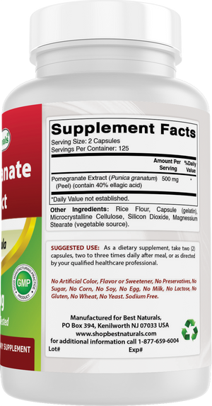 Best Naturals Pomegranate 250 mg 250 Capsules