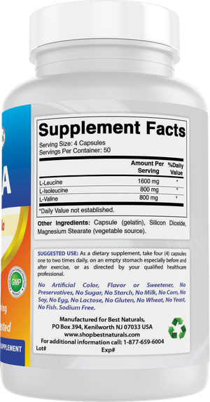 Best Naturals BCAA 800 mg 200 Capsules
