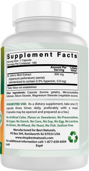 Best Naturals St. John Wort 300 mg 180 Capsules