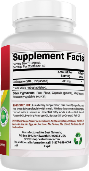 Best Naturals CoQ10 200 mg 60 Capsules
