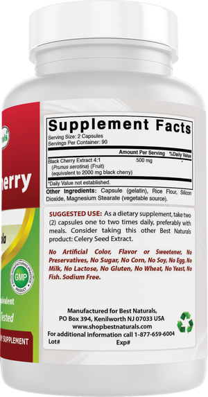 Best Naturals Black Cherry 1000 mg 180 Capsules