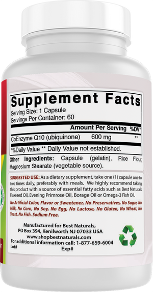 Best Naturals CoQ10 600 mg 60 Capsules