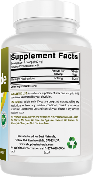Best Naturals Niacinamide (Vitamin B3) Pure Powder 8 OZ