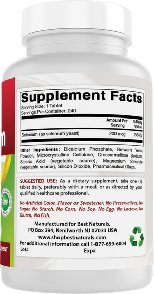 Best Naturals Selenium 200 mcg 240 Tablets