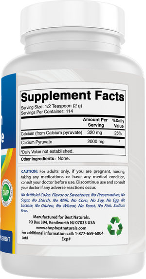 Best Naturals Calcium Pyruvate Powder 8 OZ