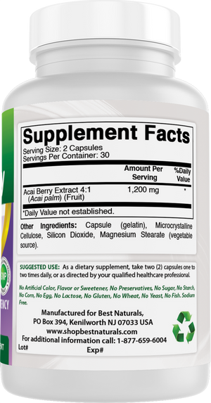 Best Naturals Acai Berry Extract 600 mg 60 Capsuels