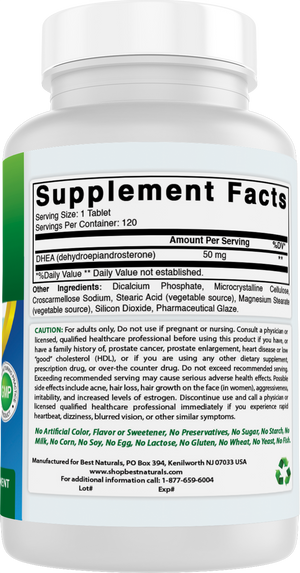 Best Naturals DHEA 50 mg 120 Tablets