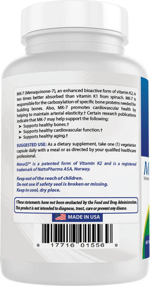 Best Naturals MK-7 Vitamin K2 100 mcg 60 Vegetarian Capsules
