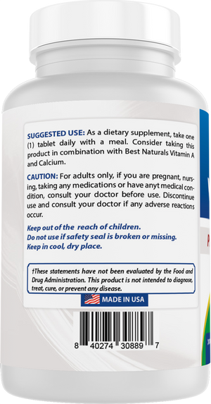 Best Naturals Vitamin D3 – 300 Tablets – Made in USA, Non-GMO, Gluten Free, No Artificial Color, Flavor or Preservatives – Dietary Supplement (2000 IU)