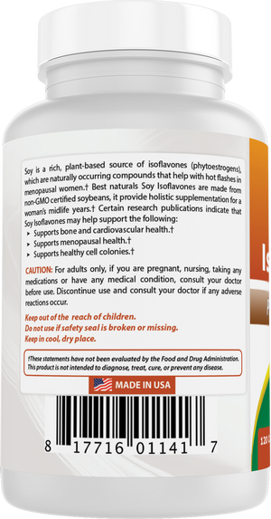 Best Naturals Soy Isoflavones 750 mg 120 Capsules