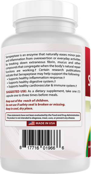 Best Naturals Serrapeptase 120000 SPUs 90 Vegetarain Capsules - Supports Sinus Health