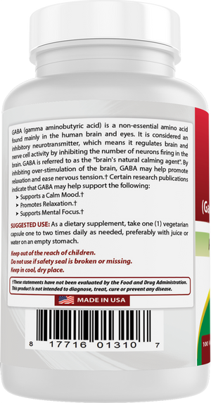 Best Naturals Gaba 750 mg 100 Vegetarian Capsules