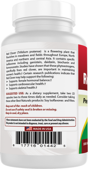 Best Naturals Red Clover 430 mg 180 Capsules