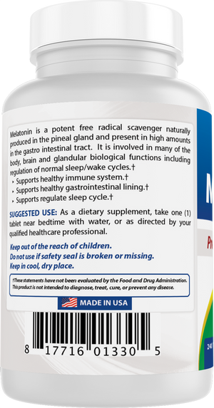 Best Naturals Melatonin 3 mg 240 Tablets | Drug-Free Nighttime Sleep Aid - Melatonin for Sleep and Relaxation