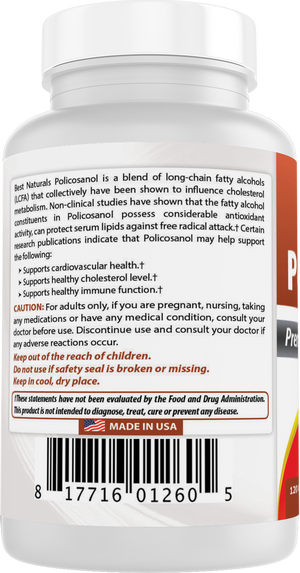 Best Naturals Policosanol 10 mg 120 Capsules