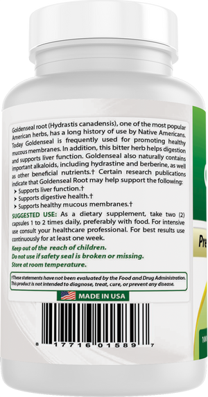 Best Naturals Goldenseal Root 570 mg 100 Capsules