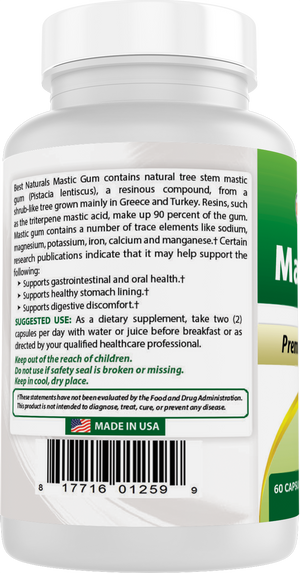 Best Naturals Mastic Gum 500 mg 60 Capsules