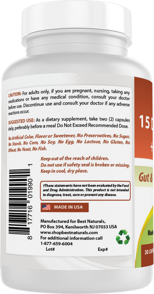 Best Naturals 15 Days Cleanse + Probiotics for Gut & Colon Health* for Women & Men with Senna, Cascara Sagrada & Psyllium Husk- 15 Days Supplies. Non-GMO & Gluten Free.