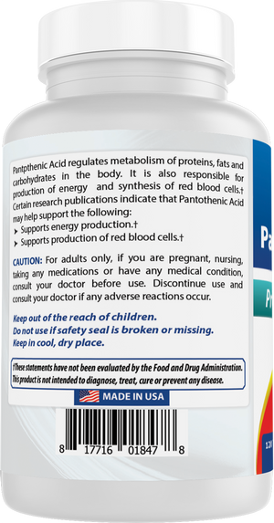 Best Naturals Pantothenic Acid 500 mg 120 Tablets
