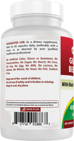 Best Naturals Grass Fed Beef Liver Capsules 4500mg 250 Count